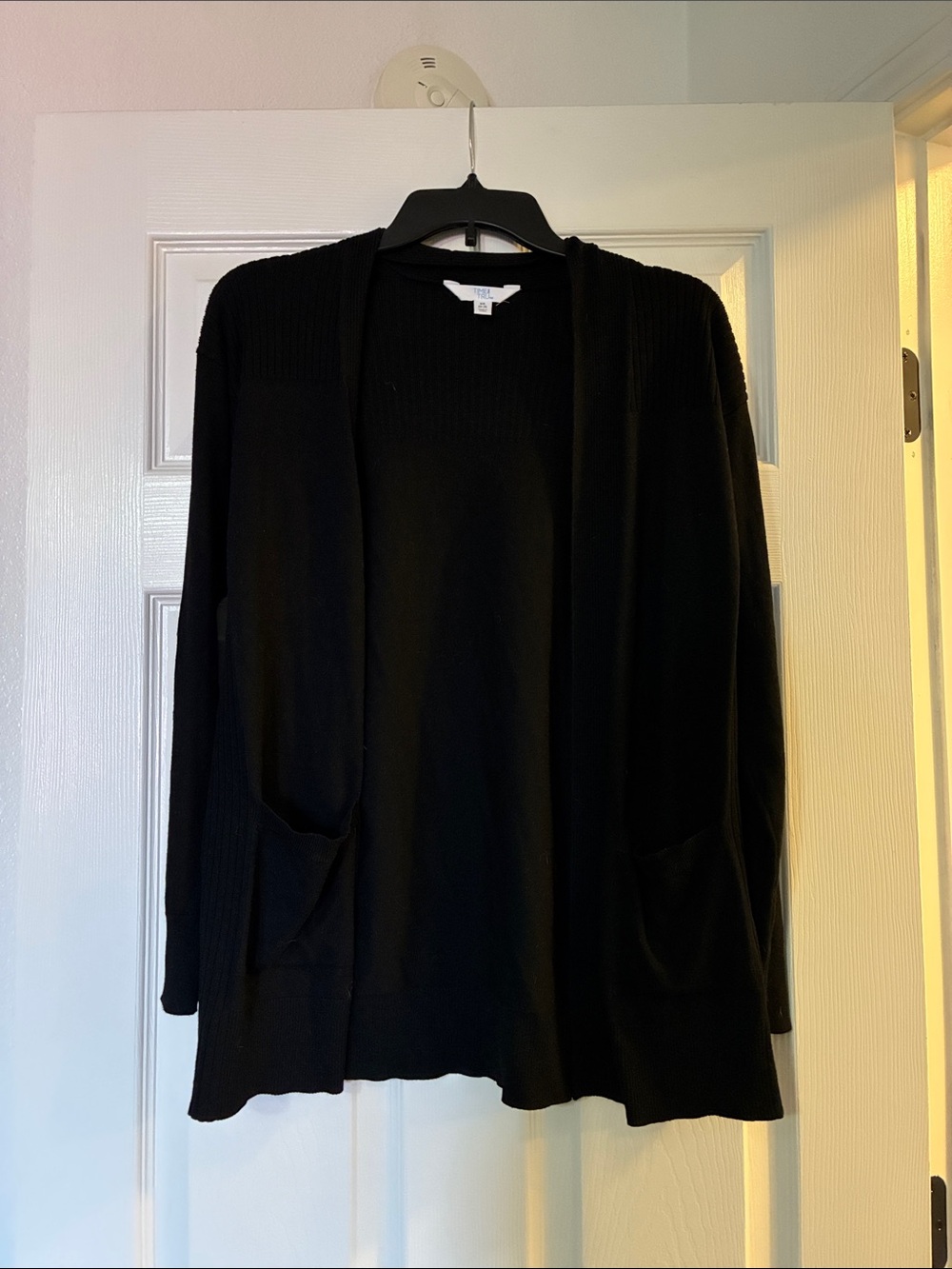 Lightweight Black Open-Front Women's Cardigan Sweater